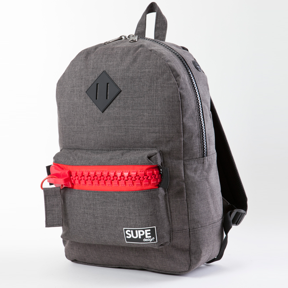 BASIC BACKPACK RED ZIP - 5 BLACK