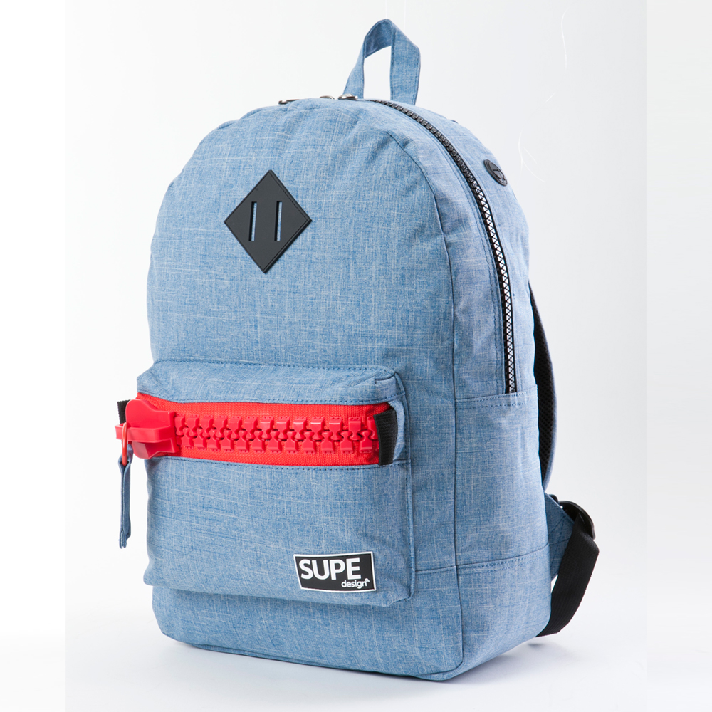 BASIC BACKPACK RED ZIP - 3 JEANS