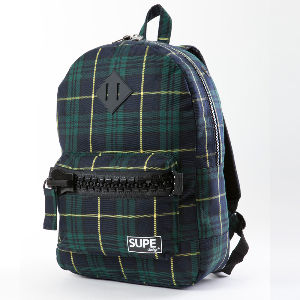 BASIC PACKPACK TARTAN - TARTAN BLACK