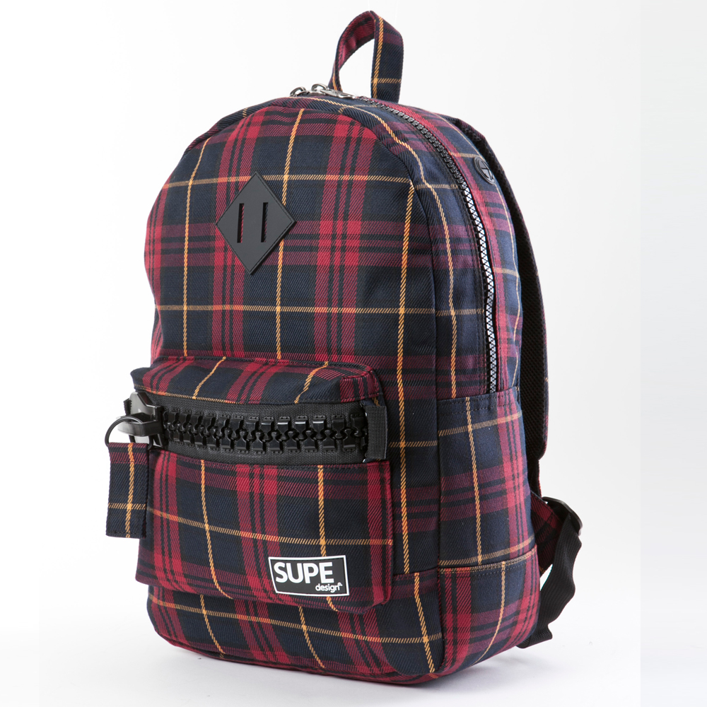 BASIC PACKPACK TARTAN - TARTAN RED