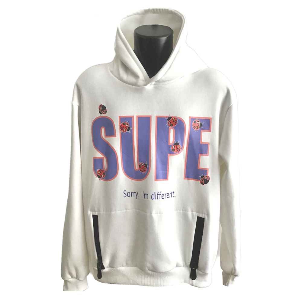 Oversize Cappuccio e coccinelle - HOODIE WHITE