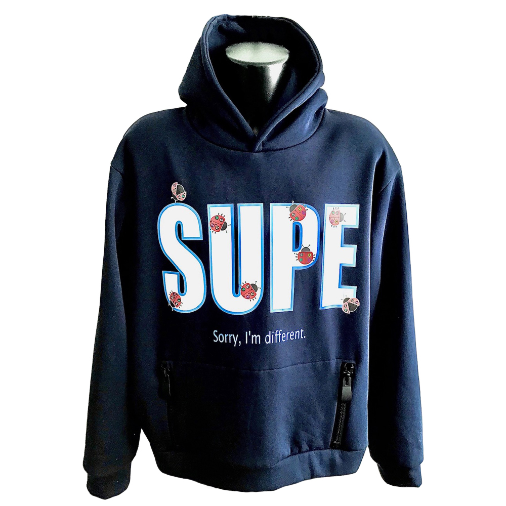 Oversize Cappuccio e coccinelle - HOODIE NAVY